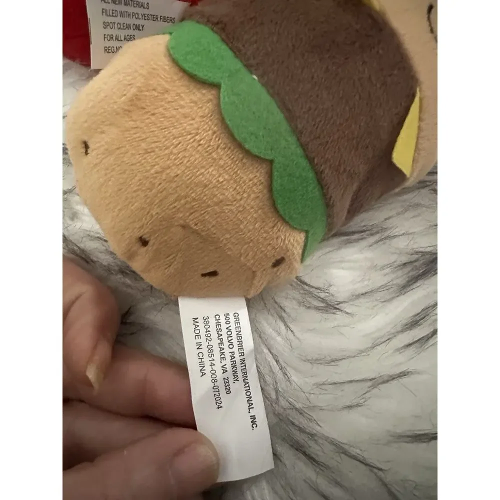 Small Hamburger & Fries Stuffed Plush Toy Collectible Pair - VALENTINE LOVE gift